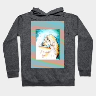 Cream Afghan Hound. Hoodie